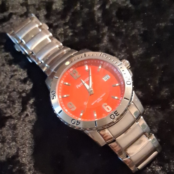 Armitron Red Dial Silver Watch - Picture 1 of 15